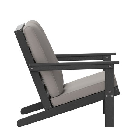 Flash Furniture Black Poly Resin Loveseat-Charcoal Cushions JJ-C14022-BK-GG